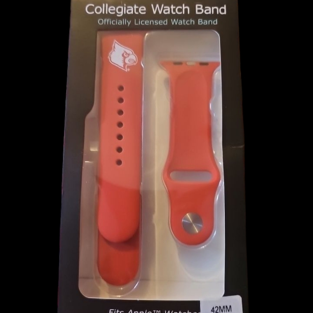 Louisville Cardinals Apple Watch Band 42mm - NIB Officially Licensed - Fits 44mm - Picture 2 of 2
